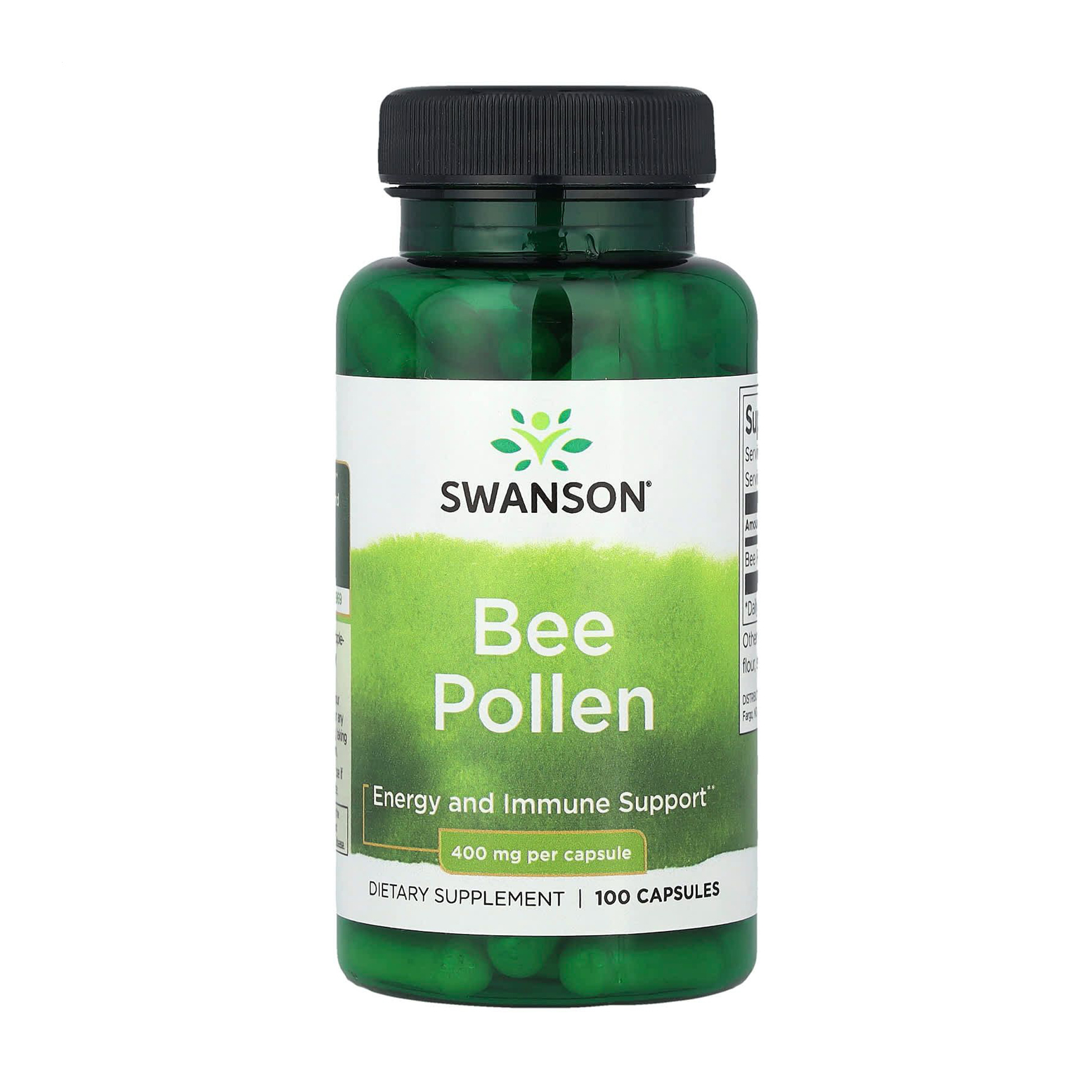 Бджолинний пилок Swanson Bee Pollen, 400 мг, 100 капсул