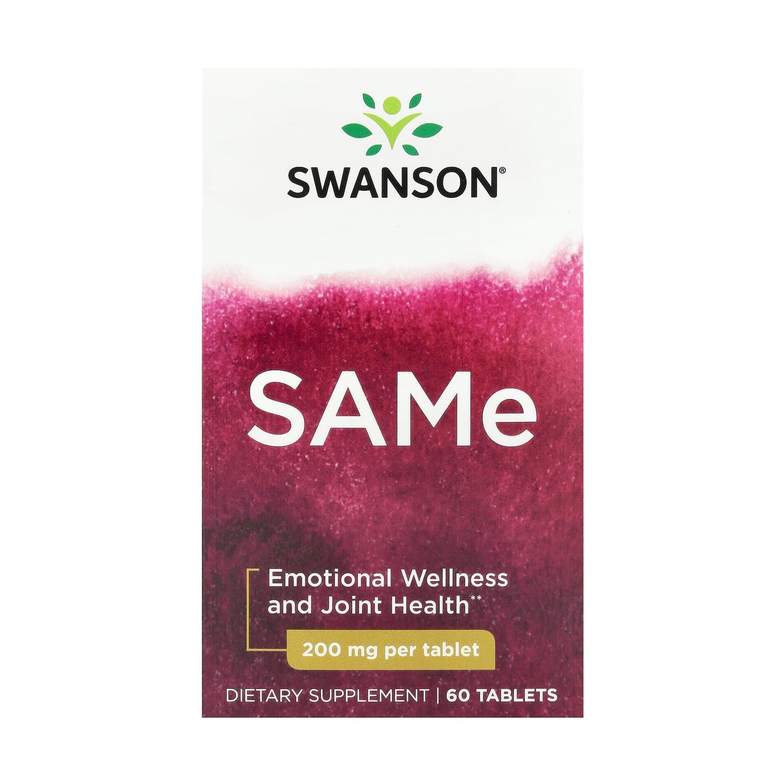 S-Аденозилметіонін Swanson SAMe, 200 мг, 60 таблеток
